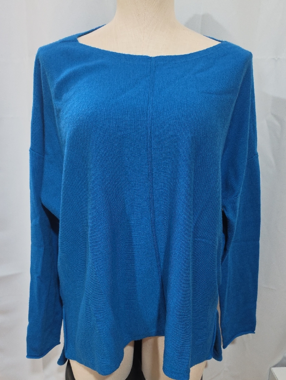 Eileen Fisher Italian Yarn Blue Boxy Sweater